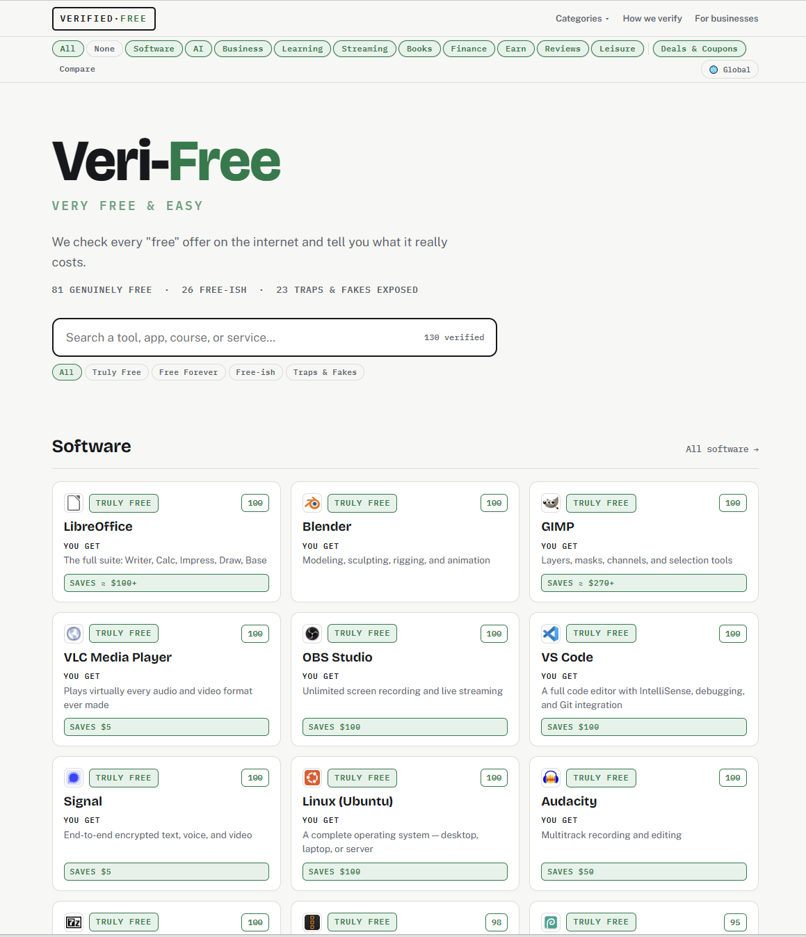 Screenshot of veri-free.com